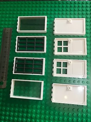 Buy LEGO 8 X Large WHITE Office Windows / Doors With Glass / Bars Inserts • 2.99£