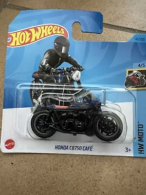 Buy Hot Wheels Moto 4/5 HONDA CB750 CAFE Navy Blue Short #141 Combined Post BNIB • 3.35£