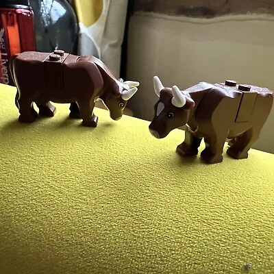 Buy 2 Lego Brown Cows 64452pb01 From Set 10193 60052 70810 • 40£