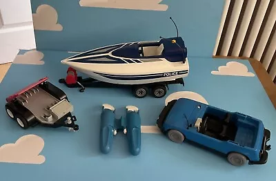 Buy Playmobil Police Speed Boat Blue & White 2004 With Other Playmobile Things • 20£