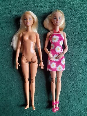 Buy 2× Barbie Made To Move Fully Articulated Dolls Pale And Taned Skin Tones • 26£