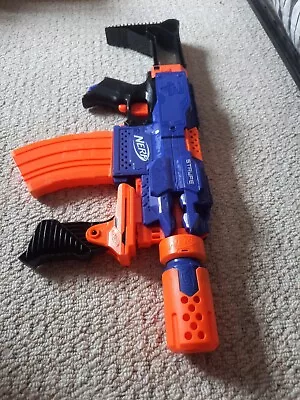 Buy Nerf Elite Stryfe Blaster Gun, Used, Blue With Attachments • 19.99£