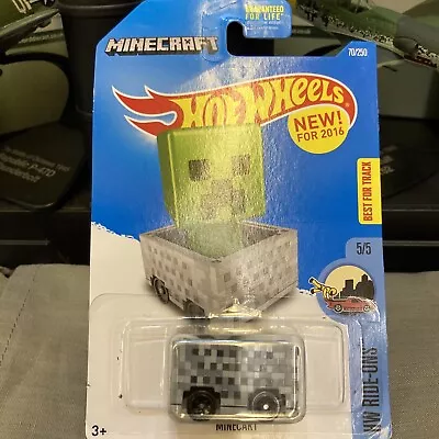 Buy Hot Wheels HW Ride Ons Minecraft Minecart Sealed On Card 70/250 • 7.50£