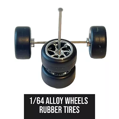 Buy 7 Spoke Custom Alloy 1:64 Wheels & Tyres Real Riders Rubber Hot Wheels • 4.50£