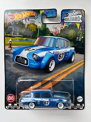 Buy 1:64 Hotwheels Premium Boulevard 86 Ford Anglia Race Car 1967 • 10£