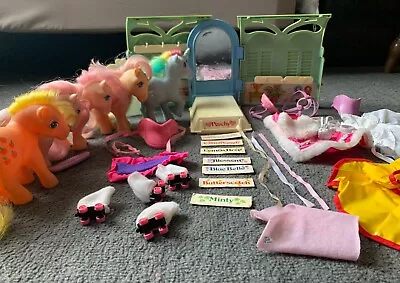 Buy Hasbro My Little Pony G1 - Grooming Parlour Playset + Peachy + 4 Ponies • 50£