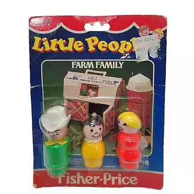 Buy Vintage Fisher Price Little People Farm Family 3 Figures Dad Mom Girl New Sealed • 31.92£