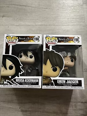 Buy Attack On Titan Funko Pop’s Set #1166 #1165 Eren Jaeger And Mikasa Ackermann • 18£