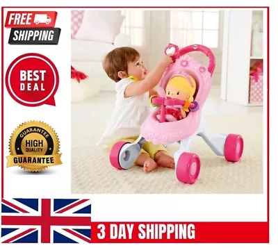 Buy Fisher Price Princess Stroll Along Musical Walker & Doll Stroller Baby Gift Set • 48.68£