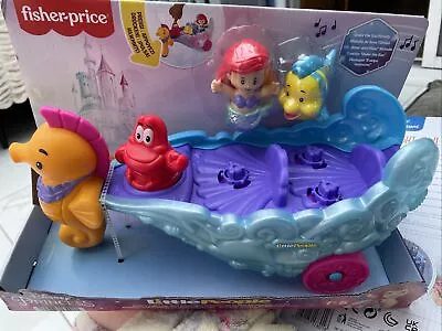 Buy Fisher Price Little People Disney Princess Ariel's Light-Up Sea Carriage • 15£