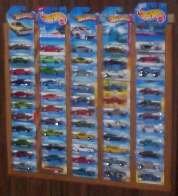 Buy Oak Hot Wheels Matchbox Display Rack Frame Holds 55 Carded CARS NOT INCLUDED Aa1 • 23.26£