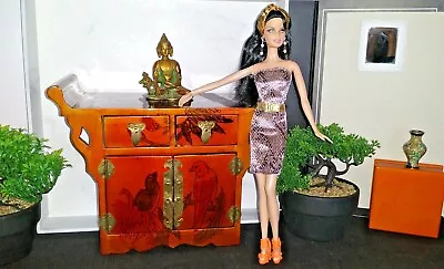Buy Barbie FURNITURE CHINESE LACQUER WOOD DECOR Music Box Integrity Toys NO DOLL • 54.72£