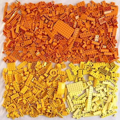 Buy LEGO 1kg Bundle Mostly ORANGE Some Yellow Bricks Plates Small Pieces Joblot • 5.50£