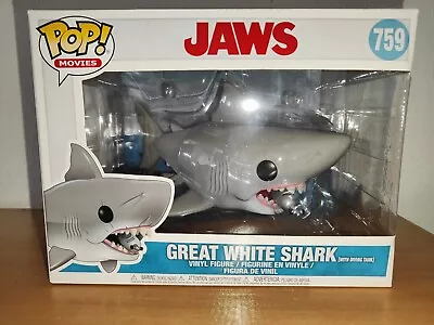 Buy Funko Pop Movies 6  Jaws The Great White Shark With Diving Tank #759 - Used • 45.61£