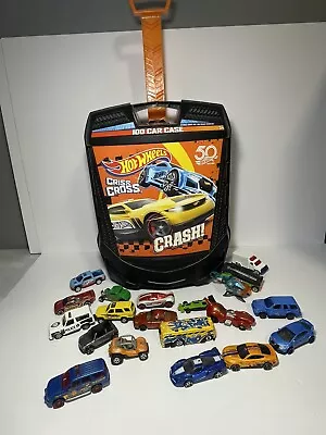 Buy Hot Wheels -100 Criss Cross Crash Carrying Case  With 20  Cars • 32.62£