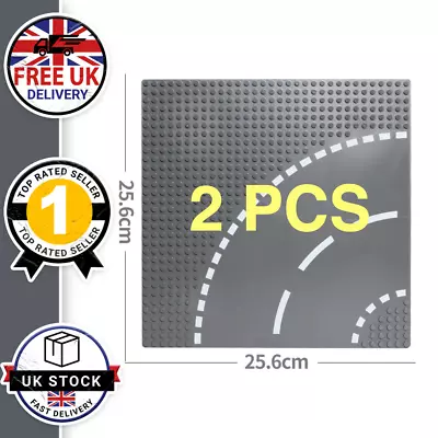 Buy 2x Baseplate Base Plates Road Bend Building Blocks Compatible For LEGO Boards • 7.99£