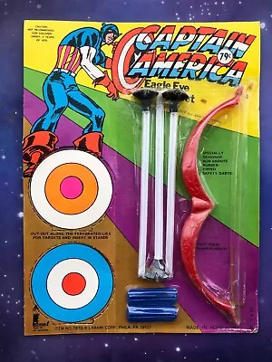 Buy Vintage 70s CAPTAIN AMERICA  Archery Set UNOPENED Marvel Comics TOY Mego • 45£