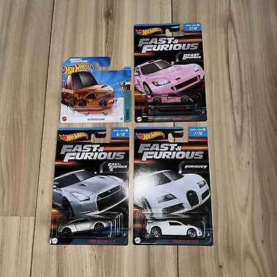 Buy Hotwheels Fast And Furious Bundle Pink Honda S2000 GTR SUPRA Bugatti Veyron  • 22£