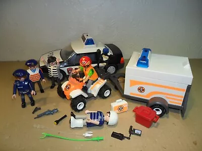 Buy PLAYMOBIL RESCUE SERVICES (Lights,Ambulance,Police CarFigures+Accessories) • 11.99£