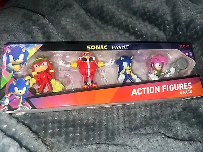 Buy Sonic Prime Action Figures 4 Pack Brand New Hedgehog Knuckles Egg Man Free Post • 15£
