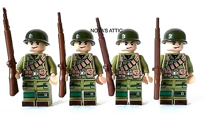 Buy WW2 USA/US Army Soldiers Military 3D Printed Custom X4 Minifigures • 10.99£