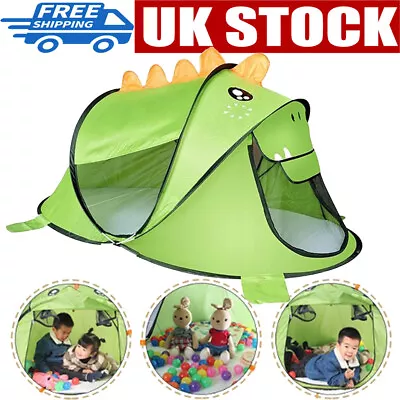 Buy Green Dinosaur Pop Up Play House Children's Tent Play Tent Indoor Outdoor Garden • 15.89£