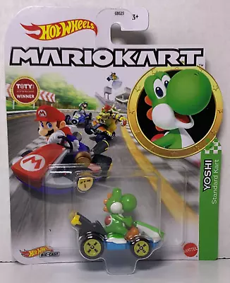 Buy Mattel Hot Wheels Super Mario Kart Diecast YOSHI Standard Kart Car NEW ON CARD • 9.99£