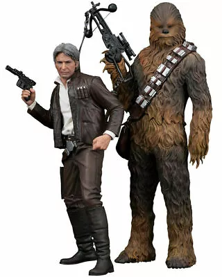 Buy Kotobukiya ARTFX + STAR WARS HAN SOLO & CHEWBACCA 2 Pack Force's Awakens  • 190£