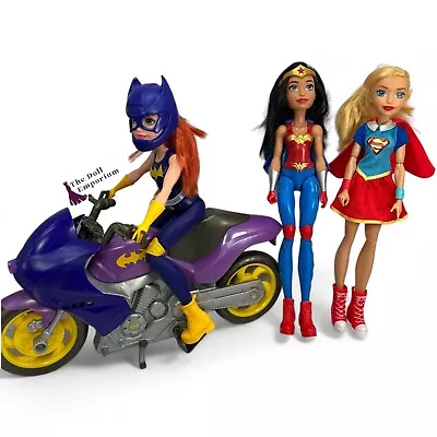 Buy DC Superhero Girls Dolls - Batgirl Motorbike, Wonder Woman And Supergirl • 19.95£