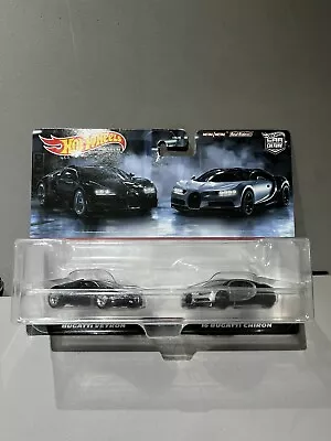 Buy Hot Wheels Premium - 2 Pack - Bugatti Veyron & ‘16 Bugatti Chiron *Bad Card* • 19.99£