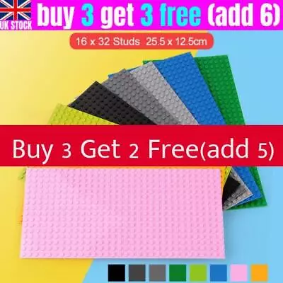 Buy Baseplate Base Plates Building Blos 16 X 32 Dots 12.5x25.5CM Colorful Boards • 6.25£