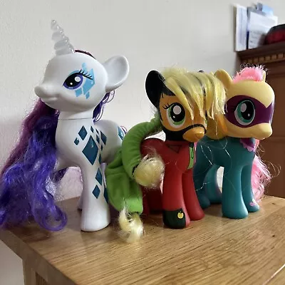 Buy My Little Pony G4 Large Brushables Rarity Power Ponies Fluttershy Applejack Lot • 3£