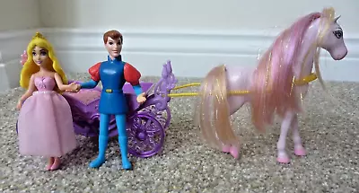 Buy Disney Princess Aurora And Prince Phillip With Horse And Carriage - Mattel 2012 • 5.99£