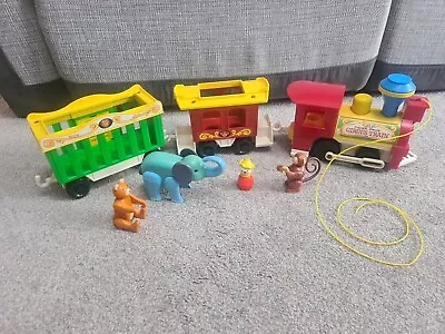 Buy Vintage Fisher Price Circus Train Pull Along Toy With Figures And Animals • 14.99£