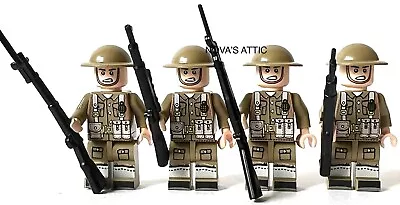 Buy WW2 British Army Soldiers Military 3D Printed Custom X4 Minifigures • 10.99£