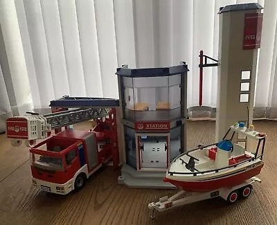 Buy Playmobil Fire Station, Engine, Rescue Boat Bundle 4819, 4820, 4512 • 28.50£