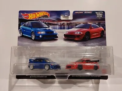 Buy Hot Wheels Mitsubishi Lancer Evolution VI 95 Eclipse Twin 2 Pack Car Culture New • 21.99£