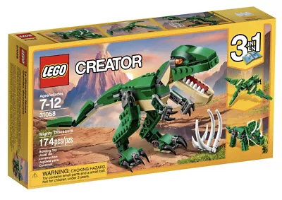 Buy LEGO 31058 Dinosaurs 3 In 1 Lego Creator Kit T-Rex, Triceratops And Pterodact • 11.49£