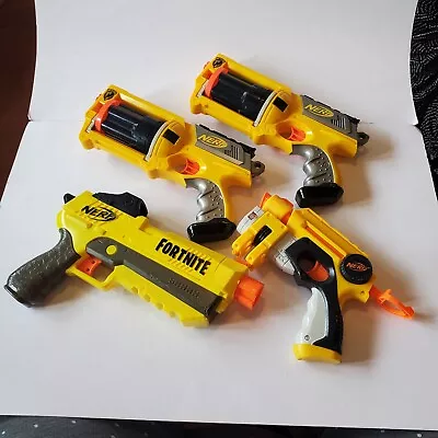 Buy Nerf Guns Bundle Maverick Rev-6 Fortnite Hasbro Yellow Kids Toy Good Condition • 16.99£