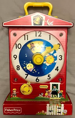 Buy Vintage Fisher Price Music Box Teaching Clock Mattel 2009 Wind Up Kids Toy • 12.99£