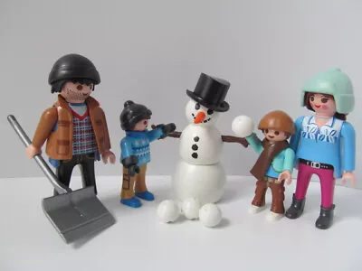Buy Playmobil Dollshouse/Christmas/Winter Scene: Family, Snowman & Snowballs NEW • 14.99£