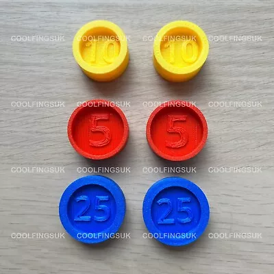 Buy Fisher Price Till  Replacement Coins Different Sizes 3D Printed Part • 8.95£