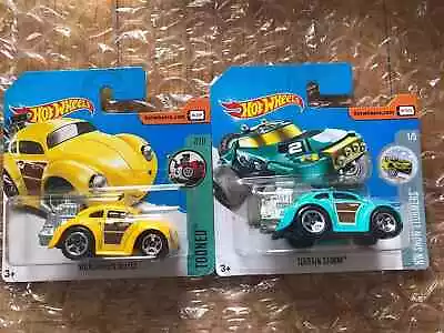 Buy Hot Wheels Lot X2 Models Bundle, Volkswagen Beetle 2017, Factory Error Card • 15£