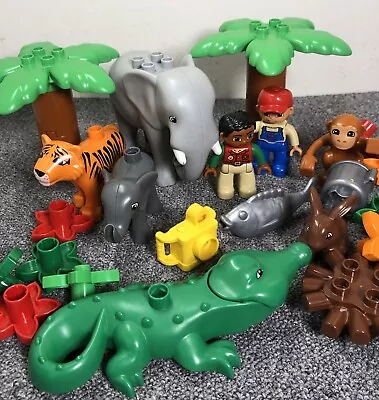 Buy Lego Duplo Animal Bundle- Elephant Tiger Crocodile Monkey Rabbit Figures Tree • 22.99£