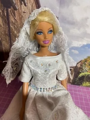 Buy Barbie Handmade Brocade And Lace Bridal Dress • 18.24£