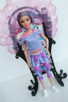Buy Barbie Fashionistas Purple Hair Doll Doll In Made To Move Clothing  • 8.45£