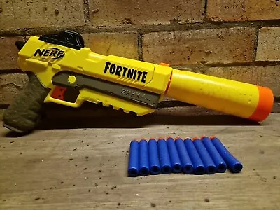 Buy NERF FORTNITE SP-L PISTOL DART BLASTER Shhhh GUN Toy N-STRIKE ELITE X 10 Bullets • 7.49£