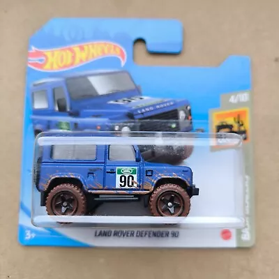 Buy Hot Wheels SHORT CARD 2021 HW BAJA BLAZERS LAND ROVER DEFENDER 90 BLUE 4/10 • 5.99£