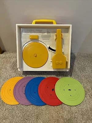 Buy Vintage 1971 Fisher Price Music Box Record Player W/5 Discs Records Working  • 29.99£