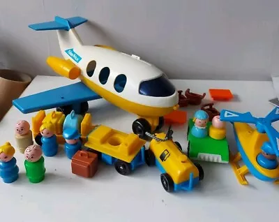 Buy Vintage Fisher Price Little People Airport Helicopter Car Set *Read* Pretend  • 69.99£